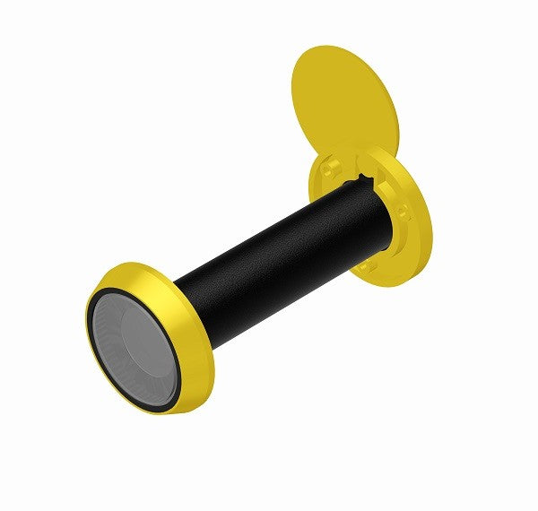 SPIONCINO IN ABS OTTONE LUCIDO SERIE TONDA Ø16 DIAMANTE 4 LENTI 200° - Ricambi e Accessori di sicurezza CopyMyKey