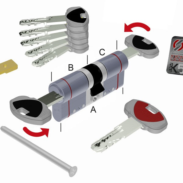 CILINDRO SECUREMME K50 EVO 40/50 - Servizio di duplicazione e taglio chiavi di sicurezza online