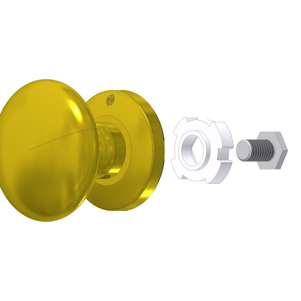 KIT POMOLO 5020 CENTROPORTA Ø65 MM CON ROSETTA OTTONE LUC PVD - Ricambi e Accessori di sicurezza CopyMyKey