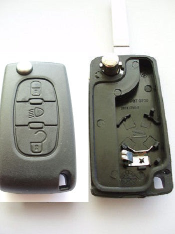 COVER CHIAVE SCATTO CITROEN 3 PULSANTI - Ricambio compatibile per telecomando senza elettronica