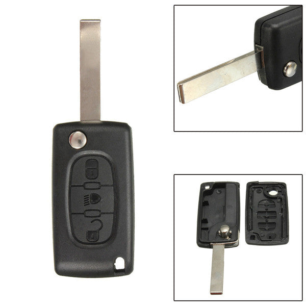 COVER CHIAVE SCATTO PEUGEOT 3 PULSANTI - Ricambio compatibile per telecomando senza elettronica