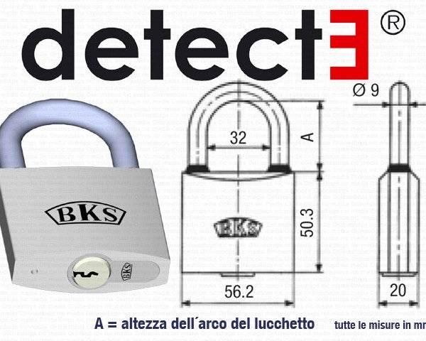 LUCCHETTO BKS DETECT 3 CON 3 CHIAVI - Ricambi e Accessori di sicurezza CopyMyKey