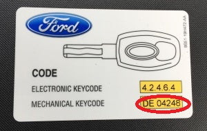 TAGLIO CHIAVE FORD KA DA CODICE - Servizio di duplicazione e taglio chiavi di sicurezza online