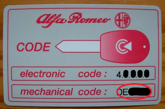 TAGLIO CHIAVE ALFA ROMEO DA CODICE - Servizio di duplicazione e taglio chiavi di sicurezza online